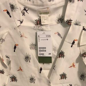 H&M Conscious Collection Tropical Button Blouse